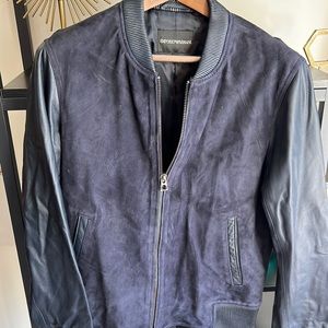 Armani suede and leather navy jacket